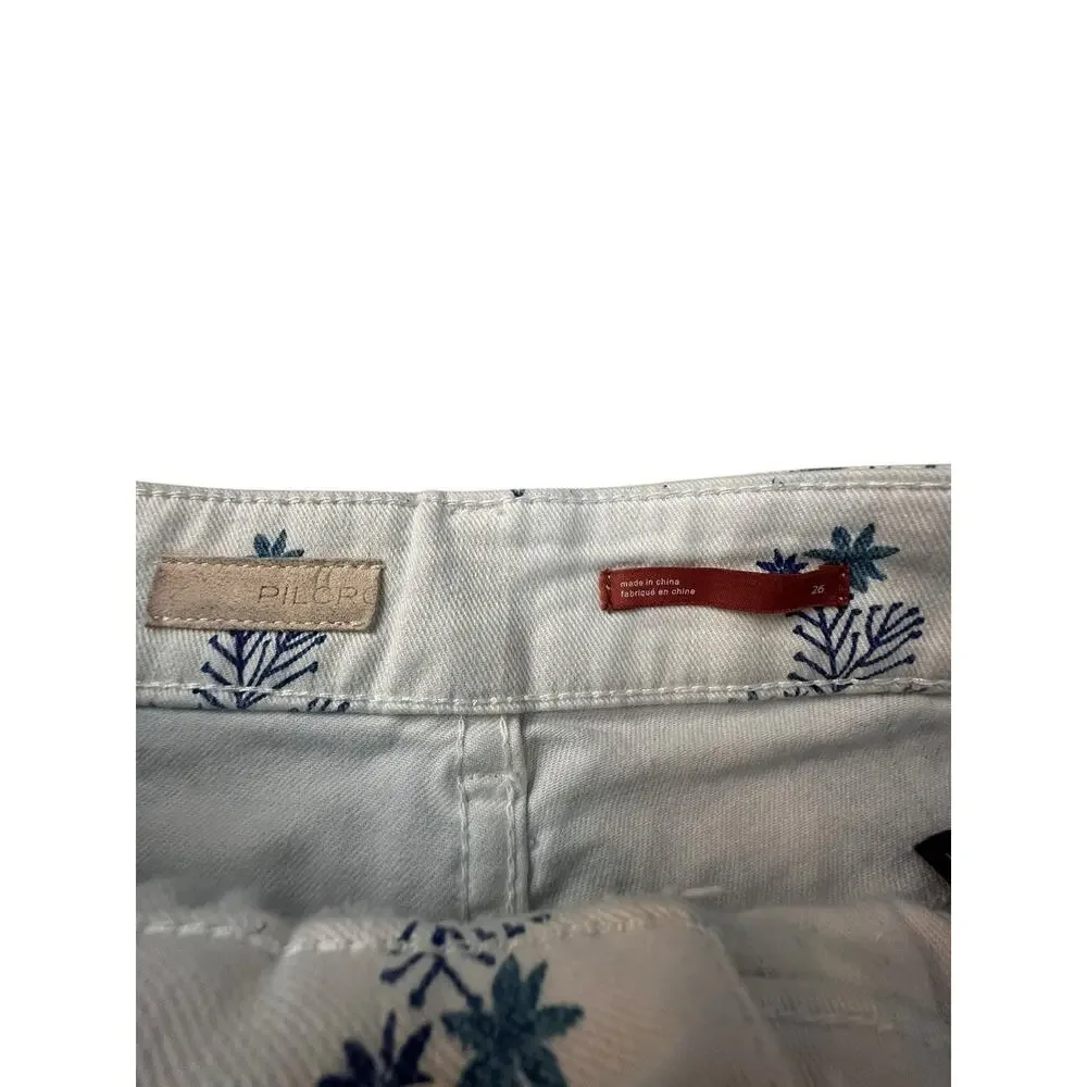 Anthropologie Pilcro Shorts Denim Floral Print High Rise in Size 26 *Read* - Picture 2 of 13